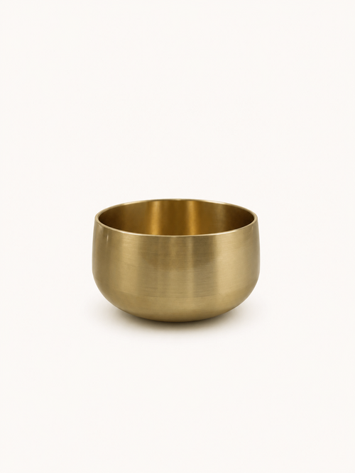 Aritual singing bowl in brushed solid brass, unengraved standard edition